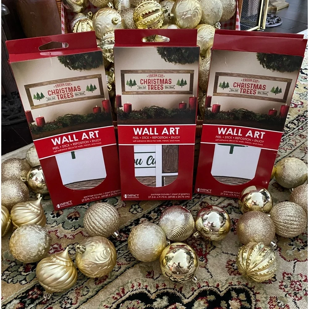 NEW W/TAGS=3 IMPACT INNOVATIONS “Christmas Tree” PEEL/STICK/REPOSITION Wall Art